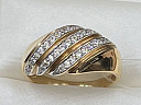 На фото Золотые кольца в Казахстане №кольцо из красного золота с фианитом 17.5 вес 3.19 г:     .