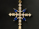 На фото Золотые кресты в Казахстане №крестик из красного золота с цирконием вес 2.69 г:     .