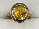 На фото Золотые кольца в Казахстане №кольцо из красного золота с янтарем 18 вес 2.45 г:     .