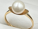 На фото Золотые кольца в Казахстане №кольцо из красного золота с жемчугом 17 вес 2 г:     .
