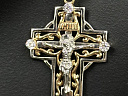 На фото Золотые кресты в Казахстане №крестик из белого золота с фианитом вес 4.6 г:     .