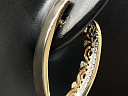 На фото Золотые серьги с янтарем в Казахстане №серьги из красного золота с фианитом вес 5.18 г:     .