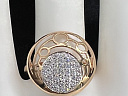 На фото Золотые кольца в Казахстане №кольцо из красного золота с фианитом 18.5 вес 3.86 г:     .