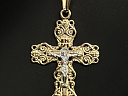 На фото Золотые кресты в Казахстане №крестик из белого золота без вставки вес 2.42 г:     .