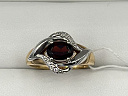 На фото Золотые кольца в Казахстане №кольцо из белого золота с фианитом и гранатом 17 вес 2.79 г:     .