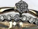 На фото Золотые кольца в Казахстане №кольцо из белого золота с бриллиантом 17 вес 2.24 г:     .