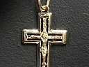 На фото Золотые кресты в Казахстане №крестик из красного золота без вставки вес 0.82 г:     .